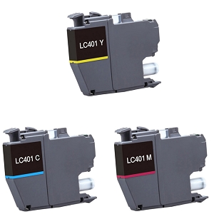 Compatible Brother LC401 Color Ink Cartridge Combo C/M/Y, for MFC-J1010DW, MFC-J1012DW, MFC-J1170DW