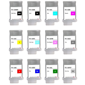 Compatible Canon PFI-106  Ink  Cartridge MBK/BK/C/M/Y/GY/PC/PM/PGY/R/G/B