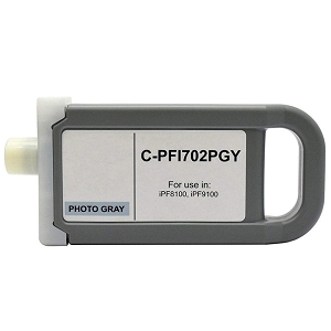Compatible Canon PFI-702PGY  Photo Gray Ink High Yield 700ML Cartridge for ImagePROGRAF iPF8100,  iPF9100