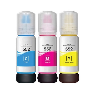 Compatible 3 Pack Epson T552  Color Ink Bottle Combo High Yield C/M/Y, for ET-8500, 8550