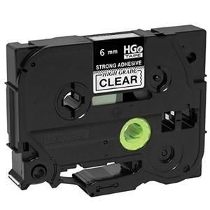 Compatible Brother HGe-S111, HGeS111 Strong High Grade 6mm Black on Clear P-touch Label Tape Length of 8m