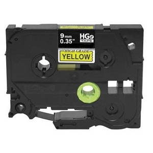Compatible Brother HGe621, HGe-621 High Grade 9mm Black on Yellow P-touch Label Tape Length of 8m