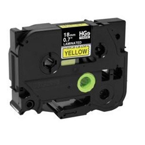 Compatible Brother HGe641, HGe-641 High Grade 18mm Black on Yellow P-touch Label Tape Length of 8m