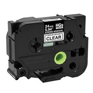 Compatible Brother HGeS151, HGeS-151 High Grade 24mm Black on Clear P-touch Label Tape Length of 8m