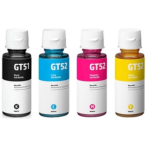 Compatible HP GT51XL, GT52  31/32XL  Black, Cyan Magenta Yellow  Ink Bottle Combo, for DeskJet, InkTank