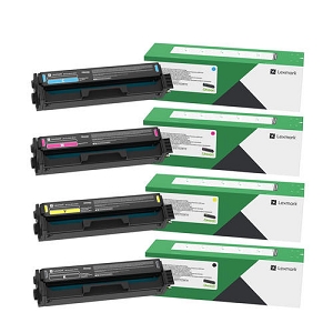 Made By Lexmark C331H Original Return Program 4 Pack Toner Cartridge Combo High Yield - BK/C/M/Y, C3326dw, MC3326adwe