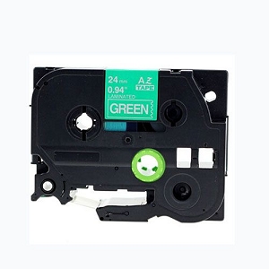 Compatible Brother TZe-755, TZe755 24mm (0.94 Inch), Length of 8M, White on Green Label Tape