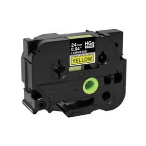 Compatible Brother HGe651, HGe-651 High Grade 24mm Black on Yellow P-touch Label Tape Length of 8m