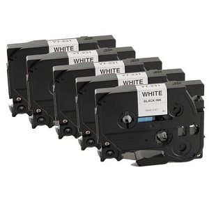 Compatible Brother TZe-231, TZe231 P-Touch Label Tape, 12mm 0.5 Inchx26', Length of 8M, Black on White, 5 Pack