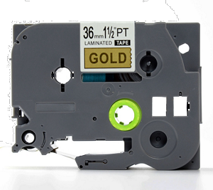 Compatible Brother TZe-861, TZe861 Length of 8M, P-touch Label Tape, 36mm (1.5 Inch) Black on Gold