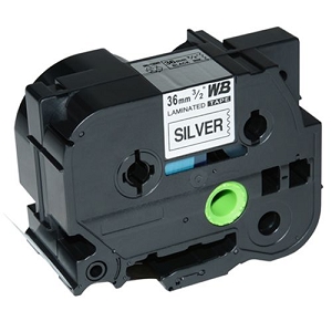 Compatible Brother TZe-961, TZe961 Length of 8M, P-touch Label Tape, 36mm (1.5 Inch) Black on Silver