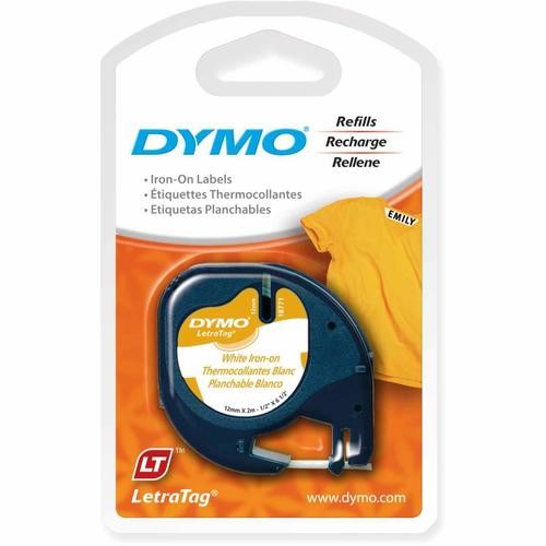 Made by Dymo ® 18771 LetraTag® Fabric Iron-on Labels, 1/2" (12mm) Black on White 