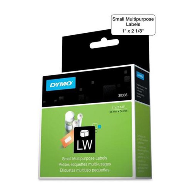 Made by Dymo 30336 Multi-purpose Labels, Black on White, 1'' x 2-1/8'' (25mm x 54mm) 