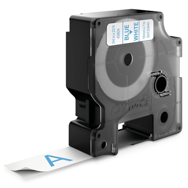 Dymo D1 45804 19mm (0.75 Inch Blue on White D1 Label Tape, Compatible 