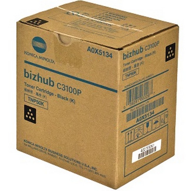  Made By Konica Minolta TNP-50 A0X5134 TNP50K Black Toner Cartridge Bizhub C3100P 