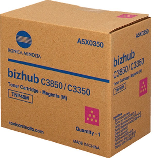  Made By Konica Minolta TNP-48 A5X0330 TNP48M Magenta Toner Cartridge Bizhub C3350, C3850 