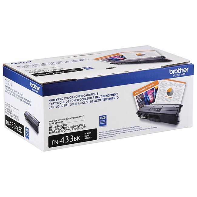  Made by Brother TN433 TN-433BK Black High Yield Laser Toner Cartridge 