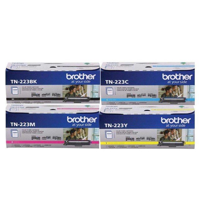 Made By Brother TN223 Original Toner Cartridge Combo BK/C/M/Y 