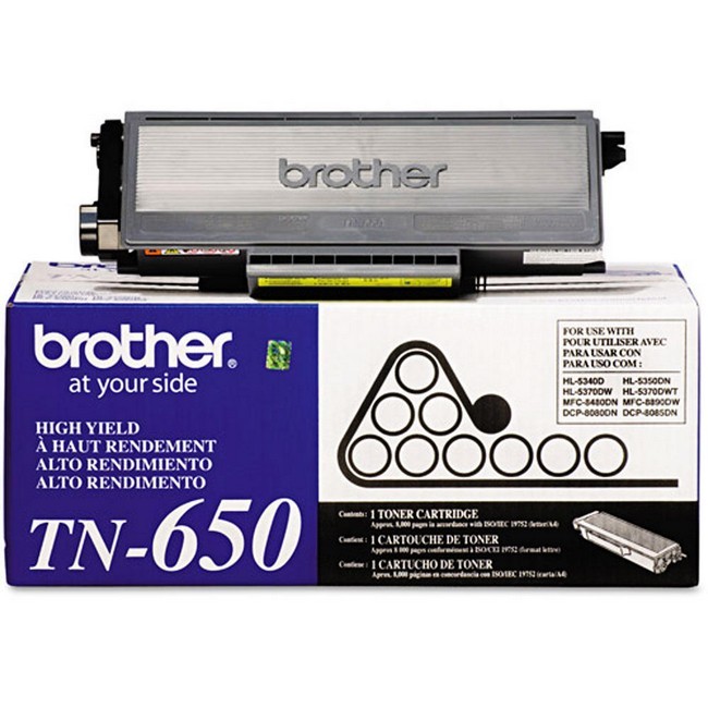 Made by Brother TN650 TN-650 Black High Yield Laser Toner Cartridge 