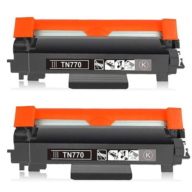 Brother TN770 2pack Black High Yield Laser Toner Cartridge with Chip 