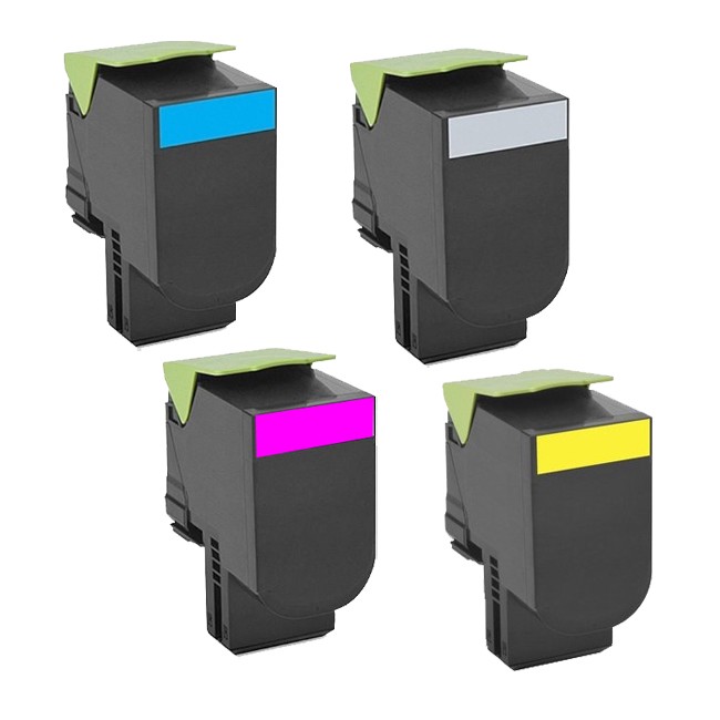 70C1H-SET 4 Pack Lexmark 70C1H 70C1HY0 Cyan, Magenta, Yellow, Black High Yield Toner Cartridge CS310, CS410 CS510 
