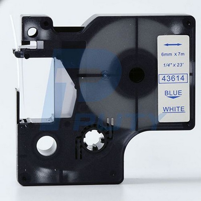 Dymo 43614 6mm Blue on White D1 Label Tape, Compatible 