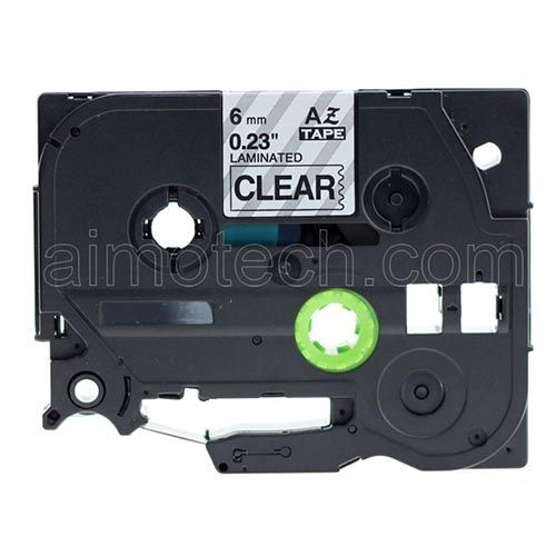 Compatible Brother TZe-FX111,  TZeFX111 P-Touch Flexible Label Tape, 6mm (0.25 Inch), Length of 8M, Black on Clear 