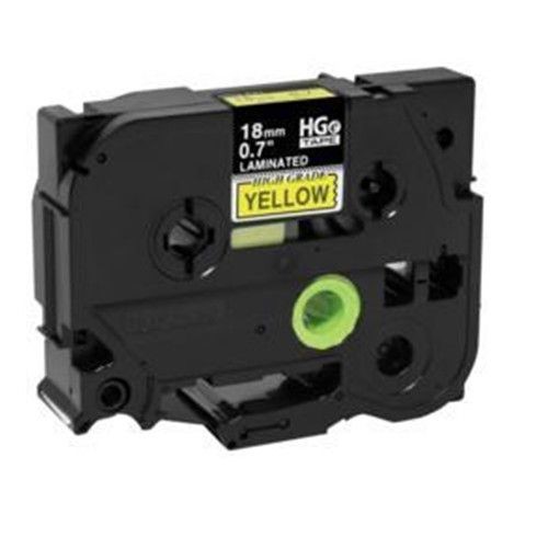 Compatible Brother HGe641, HGe-641 High Grade 18mm Black on Yellow P-touch Label Tape Length of 8m 