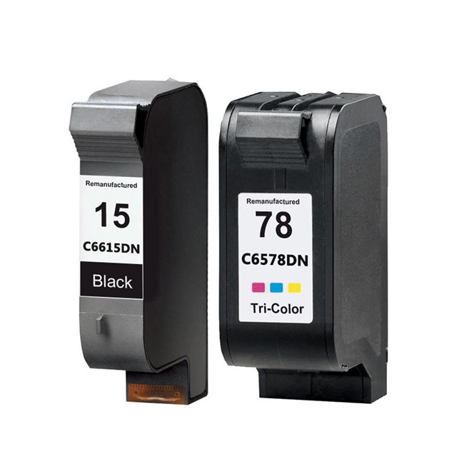 Compatible HP 15 C6615DN HP 78 C6578DN Black and Tri-color Ink Cartridge Combo 