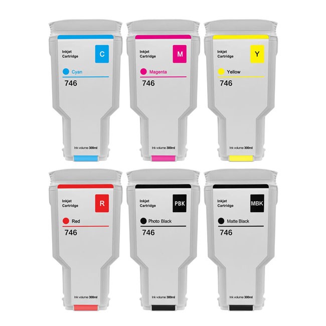 Compatible HP 746 SET 6 Pack Ink Cartridges 