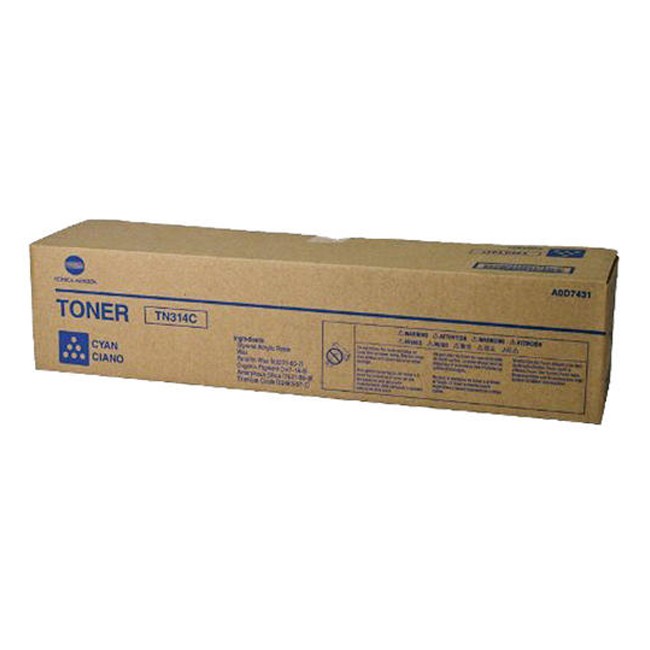  Made By Konica Minolta A0D7431 TN-314C TN314C Cyan Laser Toner Cartridge Bizhub C353, 353p 