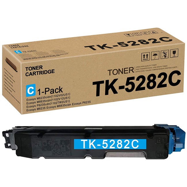  Made By Kyocera Mita TK-5282C 1T02TWCUS0 Cyan Laser Toner Cartridge for Made By Kyocera Mita Ecosys M6235CIDN, M6535CIDN and M6635CIDN 