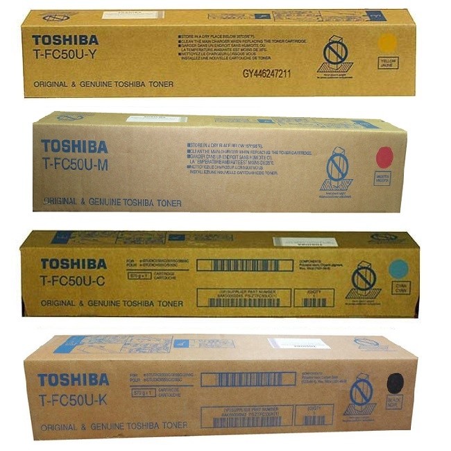 4 Pack Made By Toshiba TFC50UK TFC50UC TFC50UM TFC50UY Laser Toner Cartridges e-Studio 2555C, 3055C, 3555C, 4555C, 5055C 