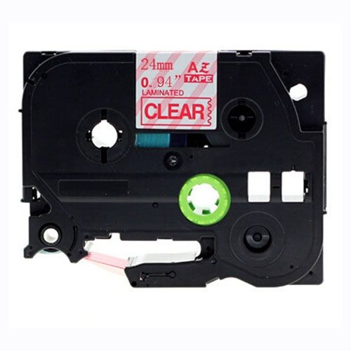 Compatible Brother TZe-152, TZe152 24mm, Length of 8M Red on Clear P-Touch Label Tape 
