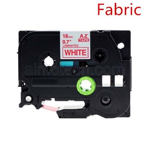 Compatible Brother TZe-FA4R, TZeFA4r Label Tape, 18mm (0.75 Inch), Length of 3M, Red on White Fabric Iron-on 